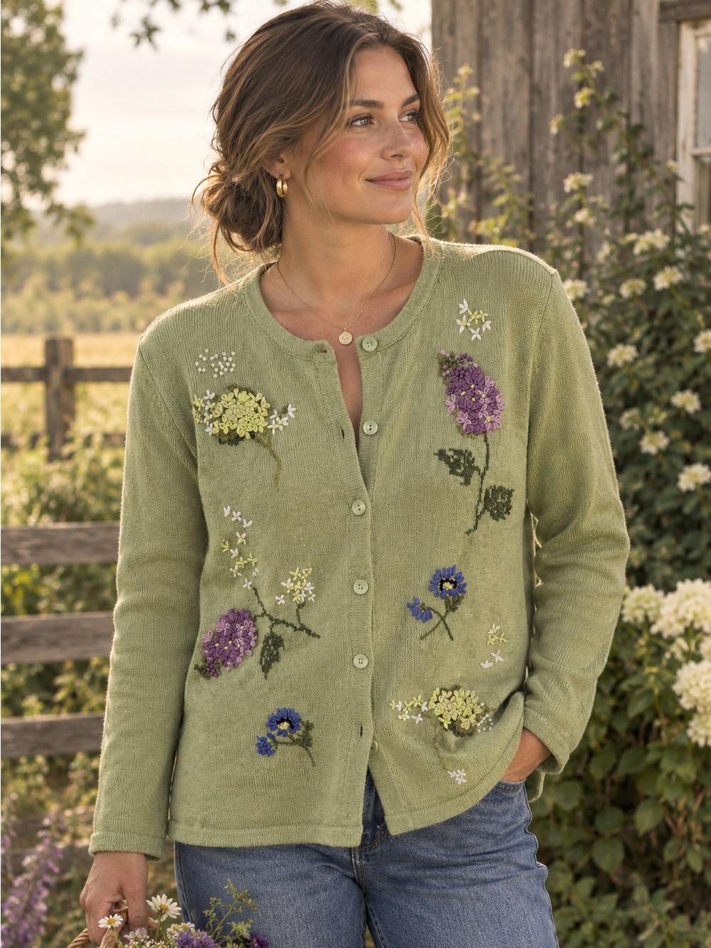 Cottagecore Embroidered Cardigan